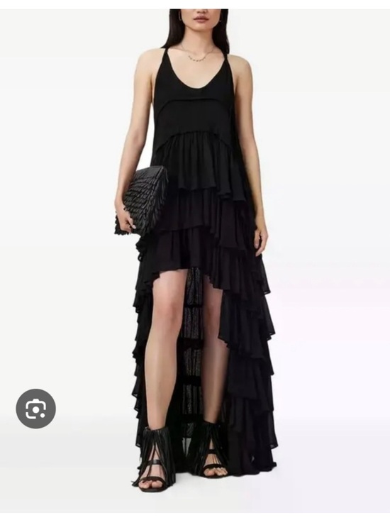 All Saints Dresses & Skirts - NWT All Saint Cavarly Tiered Ruffle Maxi Dress Black Size US 6/UK10